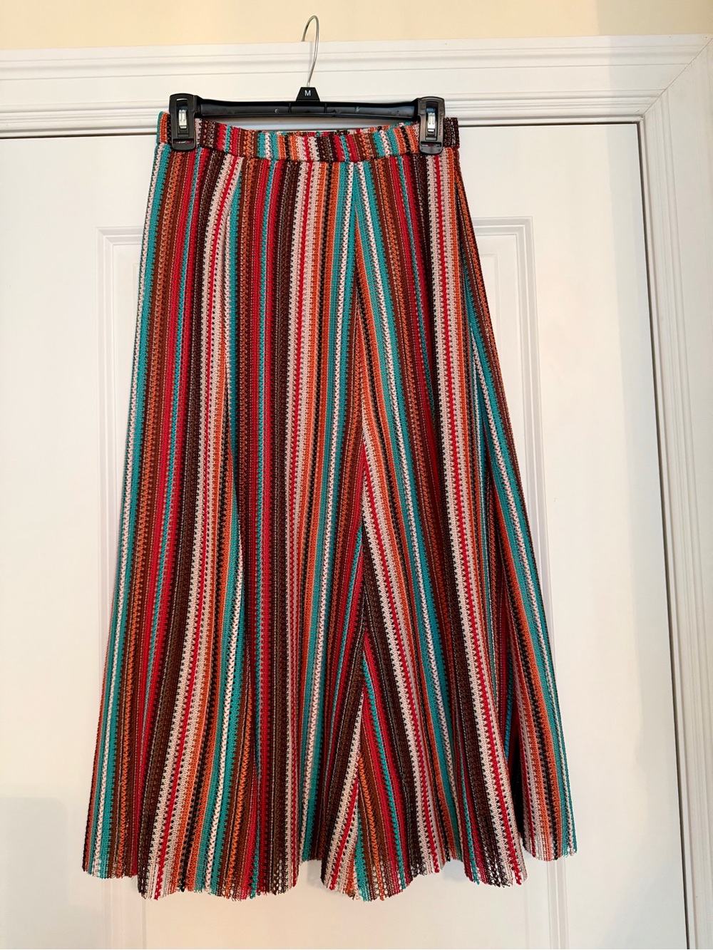 NWT Zara Multicolor Striped Knit Midi Skirt